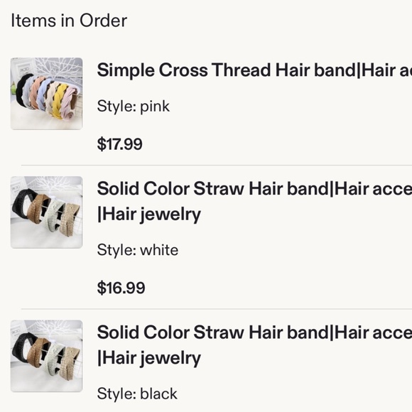 Lot of 3, solid color, crossthread, custom, handmade headbands (Etsy) - Picture 7 of 7